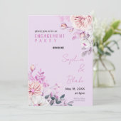 Invitation Violet et blanc Floral violet (Debout devant)