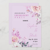 Invitation Violet et blanc Floral violet (Devant / Derrière)