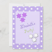 Invitation Violet et lilas avec des étoiles fête d'anniversai (Dos)