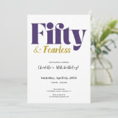 Invitation Violet et Or Cinquante & Sans Peur 50e Anniversair (Debout devant)