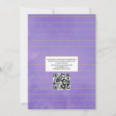 Invitation Violet et or Herbarium QR Code RSVP Mariage (Dos)