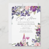 Invitation Violet et Plum Floral Couples Douche Dégustation d (Devant)