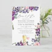 Invitation Violet et Plum Floral se brasse avant le I Dos (Debout devant)