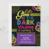 Invitation Violet et rose chaud brillant dans la fête sombre (Devant)