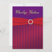 Invitation Violet et rouge avec mariage vert (Devant)