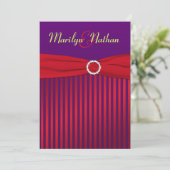 Invitation Violet et rouge avec mariage vert (Debout devant)