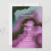 Invitation Violet et sarcelle abstraits lunatiques Brunch & B (Devant)