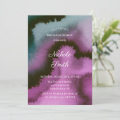 Invitation Violet et sarcelle abstraits lunatiques Brunch & B (Debout devant)