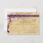 Invitation Violet Faux Parchemin Renaissance Médiévale  (Devant)