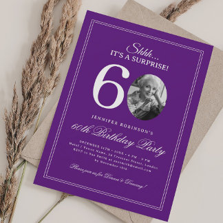 Invitation Violet | Fête surprise pour 60ème anniversaire
