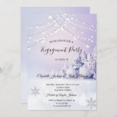 Invitation Violet Fiançailles de la forêt paysagère d'hiver (Devant / Derrière)