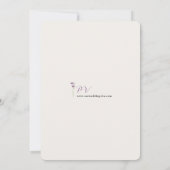 Invitation Violet Fleurs Letterpress Style Mariage (Dos)