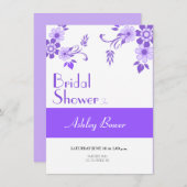 Invitation Violet floral (Devant / Derrière)