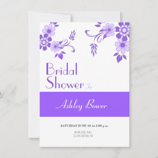 Invitation Violet floral (Devant)