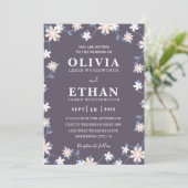 Invitation Violet Floral Minimalist Wildflower Graphic (Debout devant)