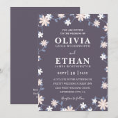 Invitation Violet Floral Minimalist Wildflower Graphic (Devant / Derrière)