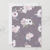 Invitation Violet Floral Rose Deer Girl Baby shower (Dos)