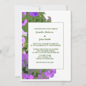 Invitation Violet Floral Sage Vert Blanc Élégant Mariage (Devant)