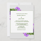 Invitation Violet Floral Sage Vert Violet gris Cool Mariage (Devant)
