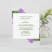 Invitation Violet Floral Sage Vert Violet gris Cool Mariage (Debout devant)