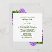 Invitation Violet Floral Sage Vert Violet gris Cool Mariage (Devant / Derrière)