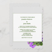 Invitation Violet Floral Sage Vert Violet gris Mariage 2024 (Devant / Derrière)