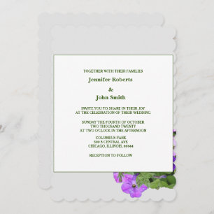 Invitation Violet Floral Sage Vert Violet gris Mariage 2024