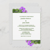 Invitation Violet Floral Sage Vert Violet gris mignon Mariage (Devant / Derrière)