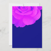 Invitation Violet Floral violet rose rose Mariage bleu marine (Dos)