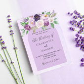 Invitation Violet floraux arch violet mariage