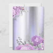 Invitation Violet Flowers Glitter Lilac 65th Birthday (Dos)