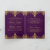 Invitation Violet foncé et huile d'or Damas Mariage islamique (Intérieur)