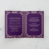 Invitation Violet foncé Jaune Ikat Combinaison Sikh Mariage (Intérieur)