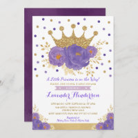 Violet Gold Couronne princesse Floral Girl Baby sh