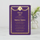 Invitation Violet | Gold Feuille Graduation Party (Debout devant)