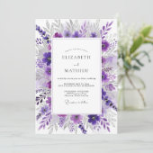 Invitation Violet Graceful Spring Wedding (Debout devant)