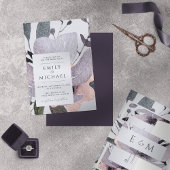 Invitation Violet Gras Abstrait Floral Mauve