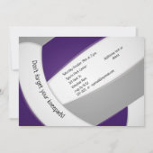 Invitation violet gris volley filles garçons fête d'anniversa (Dos)