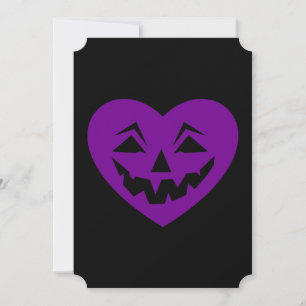 Invitation violet halloween coeur gothique valentine déplaisa