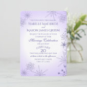 Invitation Violet hiver Mariage de gemmes de flocon de neige (Debout devant)
