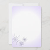 Invitation Violet hiver Mariage de gemmes de flocon de neige (Dos)
