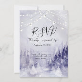 Invitation Violet hiver paysage neige RSVP (Devant)