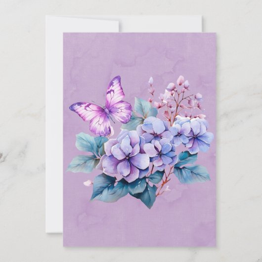 Invitation Violet Hydrangea Butterfly Brunch & Bubbly (Dos)