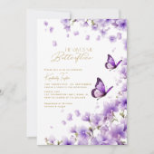 Invitation Violet Il Me Donne Des Papillons Fête des mariées (Devant)