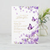Invitation Violet Il Me Donne Des Papillons Fête des mariées (Debout devant)