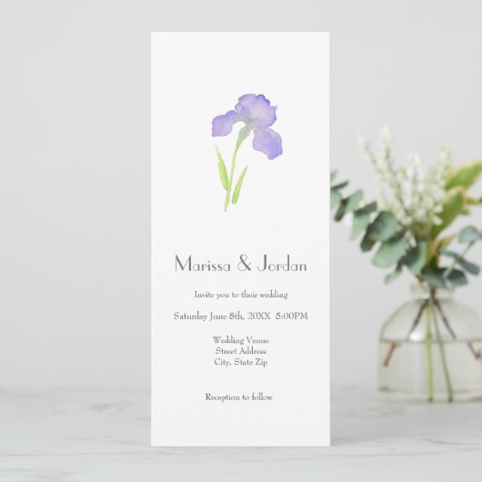Invitation Violet Iris (Debout devant)