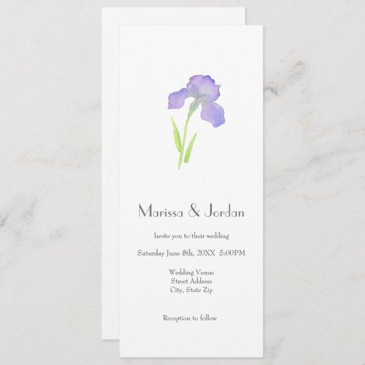 Invitation Violet Iris (Devant / Derrière)
