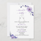 Invitation Violet Lavande & Argent Floral Bridal Brunch (Devant)