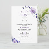Invitation Violet Lavande & Argent Floral Bridal Brunch (Debout devant)