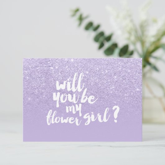 Invitation Violet lavande fausse parties scintillant ombre fi (Debout devant)